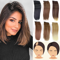 MERISI HAIR – Extensions de cheveux synthétiques lisses invisibles, Clips en une seule pièce, 2Clips pour augmenter le volume des cheveux, couverture latérale supérieure 1